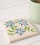 Hand drawn floral coaster