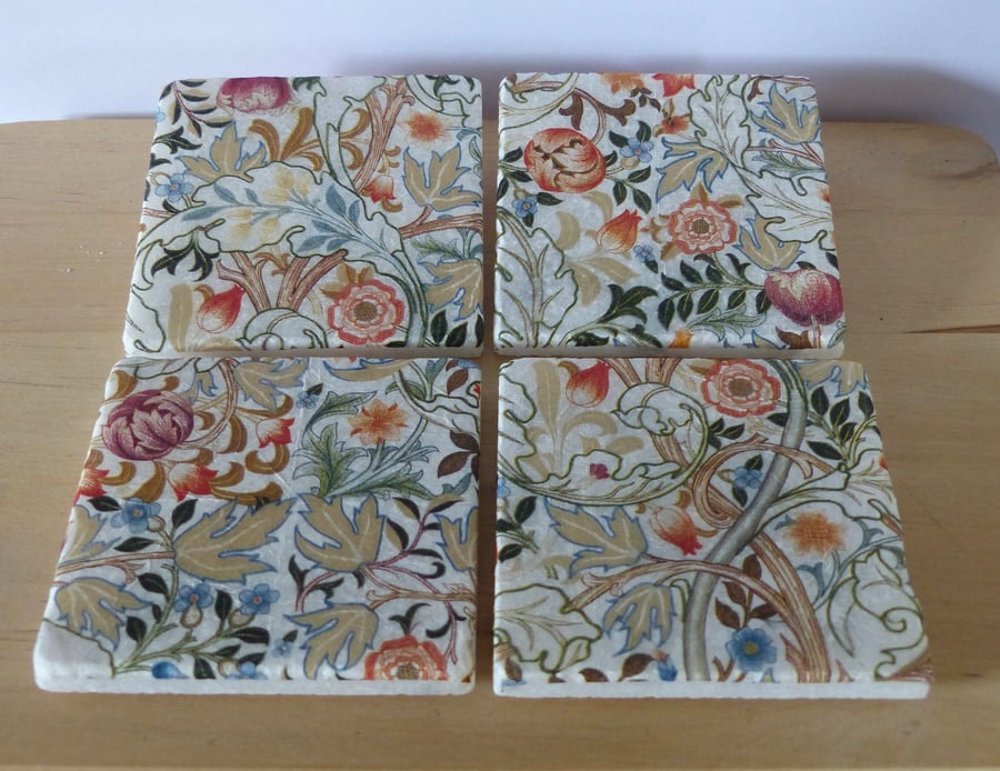 Set of 4 'William Morris' Design Coasters