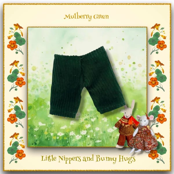 Forest Green Corduroy Trousers for the Little Nippers and Bunny Hugs