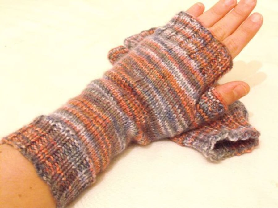 SALE: hand knitted fingerless gloves 