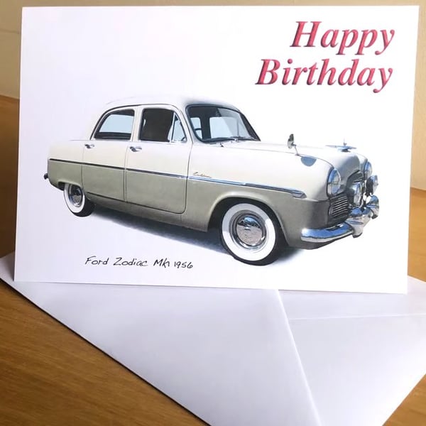 Ford Zodiac Mk1 1956 - Birthday, Anniversary, Retirement or Plain Card