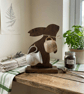 Wooden Mug Rack, Handcrafted Rabbit Shaped Coffee Holder, Countertop Kitchen Org