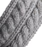 Handmade Light Grey Cable Knit Wool Headband Ear Warmer Winter Hairband Gift - Image 7