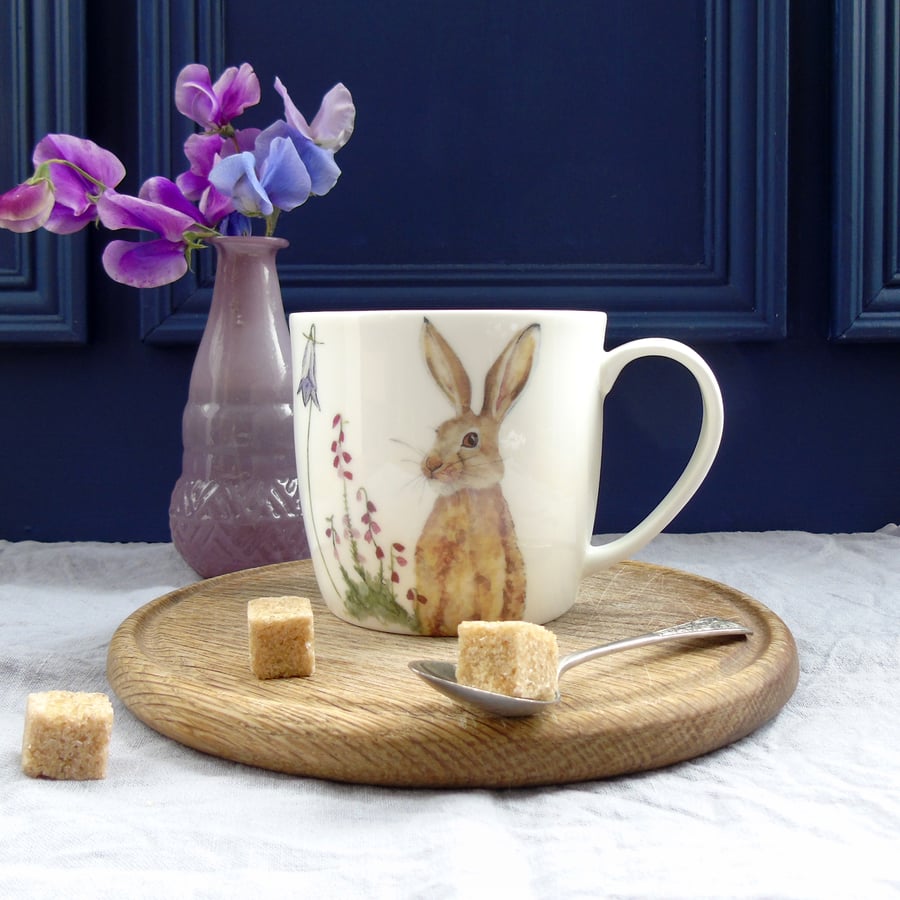 Brown Hare bone china Mug