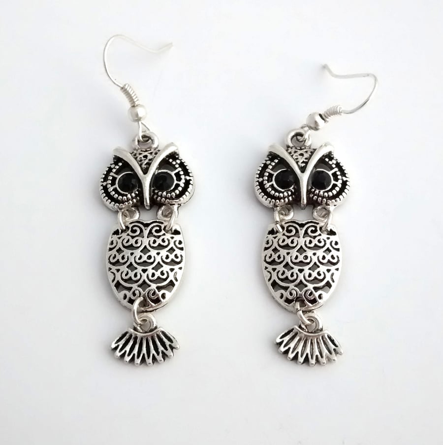 Jointed Owl Earrings