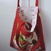 Clearance Sale now 5.00  Tote Bag Bees and Flowers Red