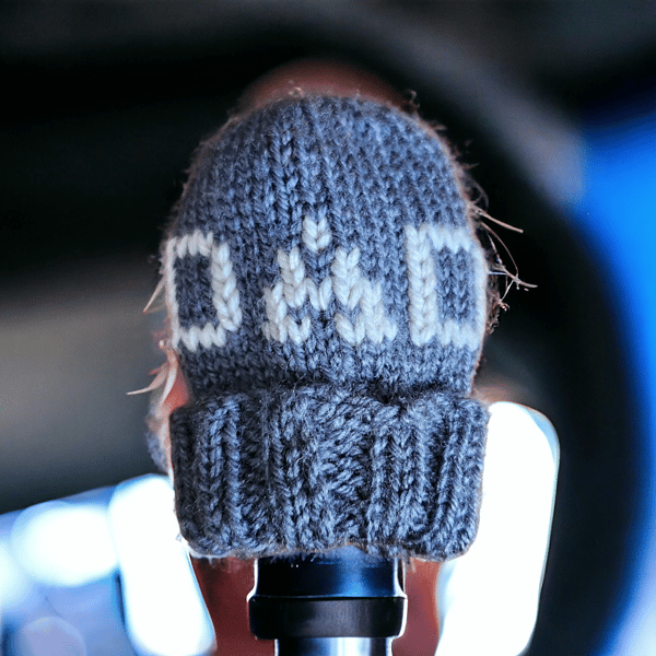 Hand knitted Dad car gear shift warmer beanie hat