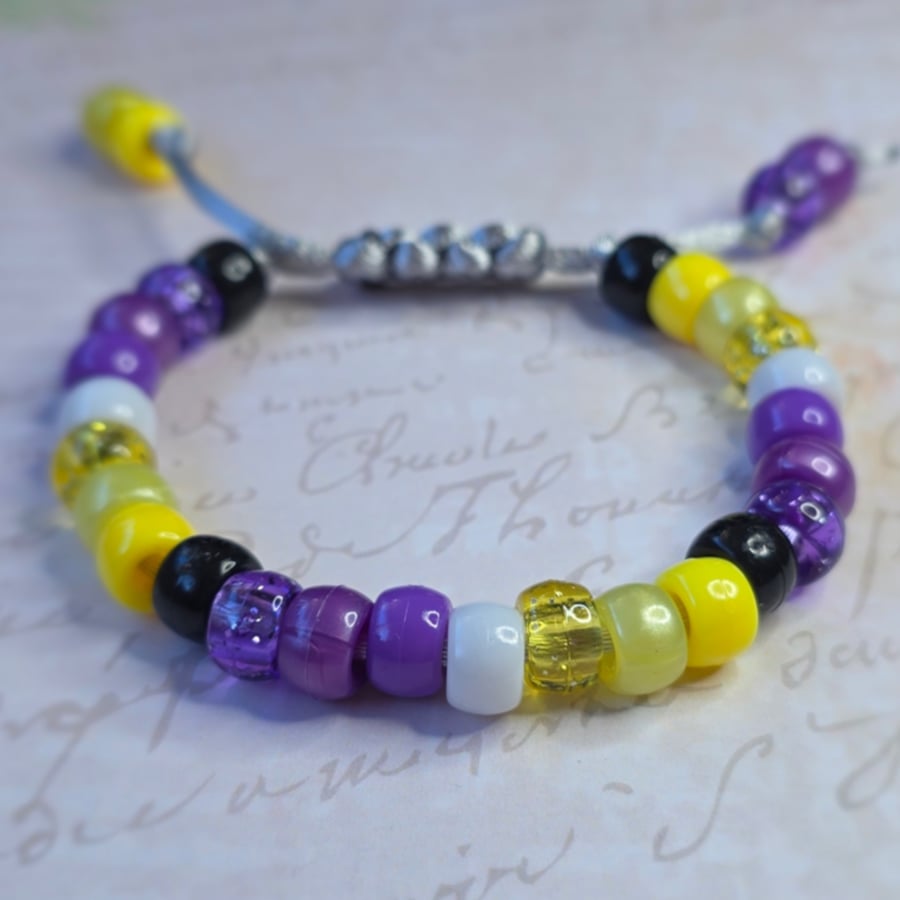 Non Binary Pride Beaded Bracelet