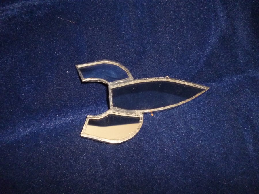 nursery Mirror rocket stained glass wall hanging