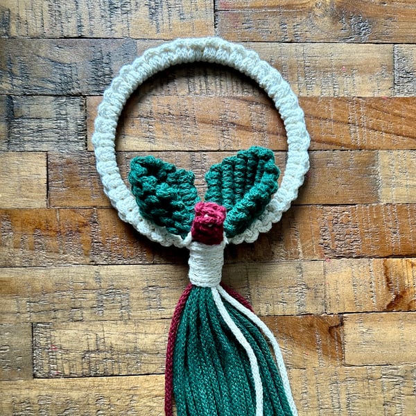 Boho Macrame Christmas Wreath Decoration - Braided Cord