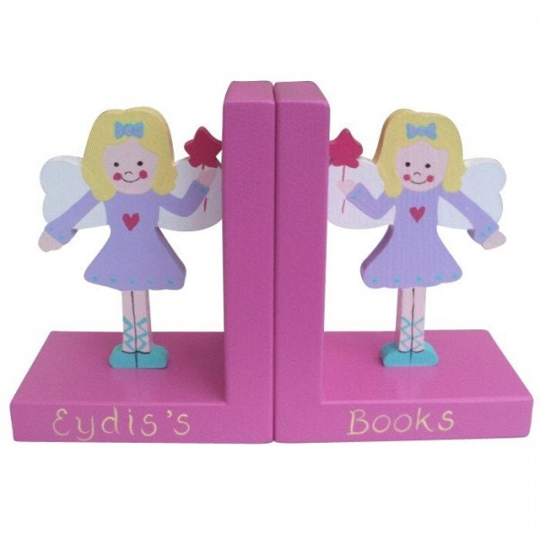 Personalised Bookends for Girls: Fairy, Owl, Rabbit, Flower & Butterfly