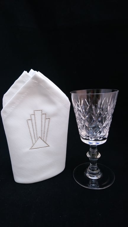  Napkins Art Deco Embroidered Design