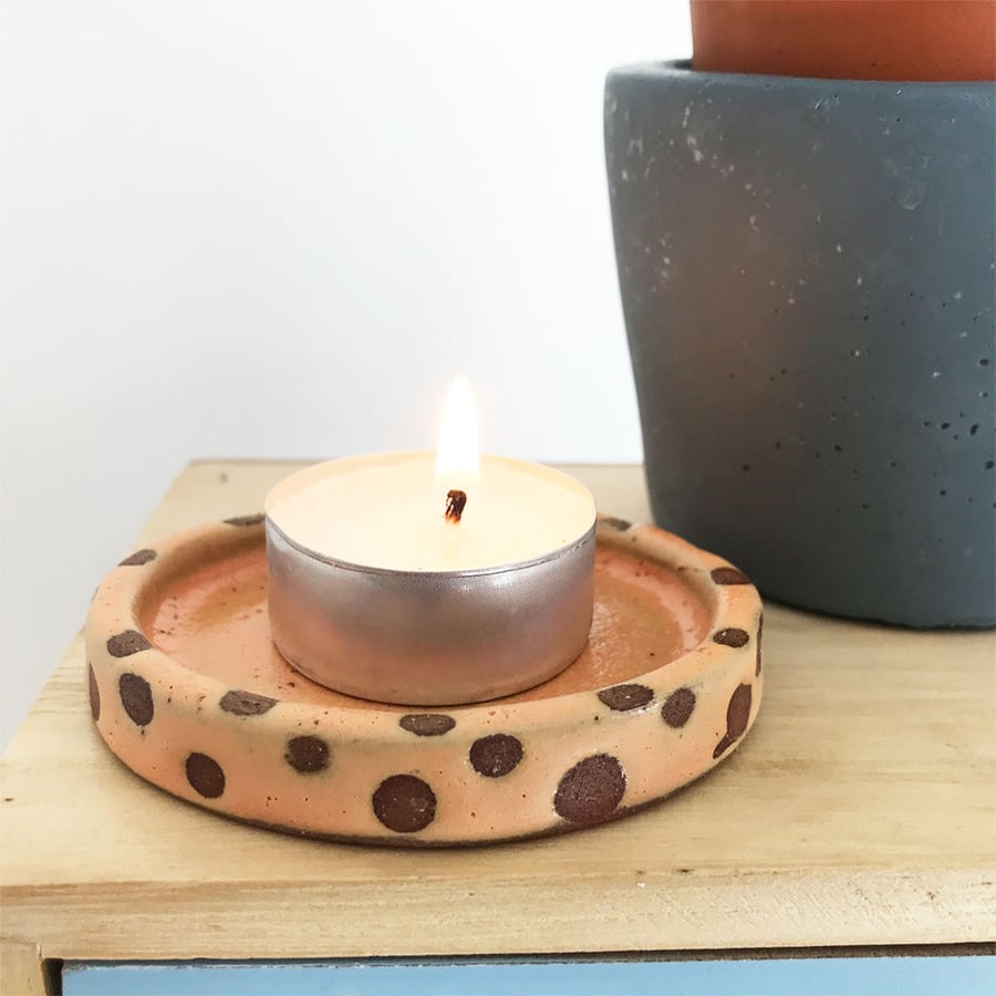 Little ceramic dish candle holder tealight holder trinket dish SALE