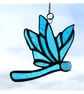 Dragonfly Suncatcher Stained Glass Turquoise Closed Wing - Image 3