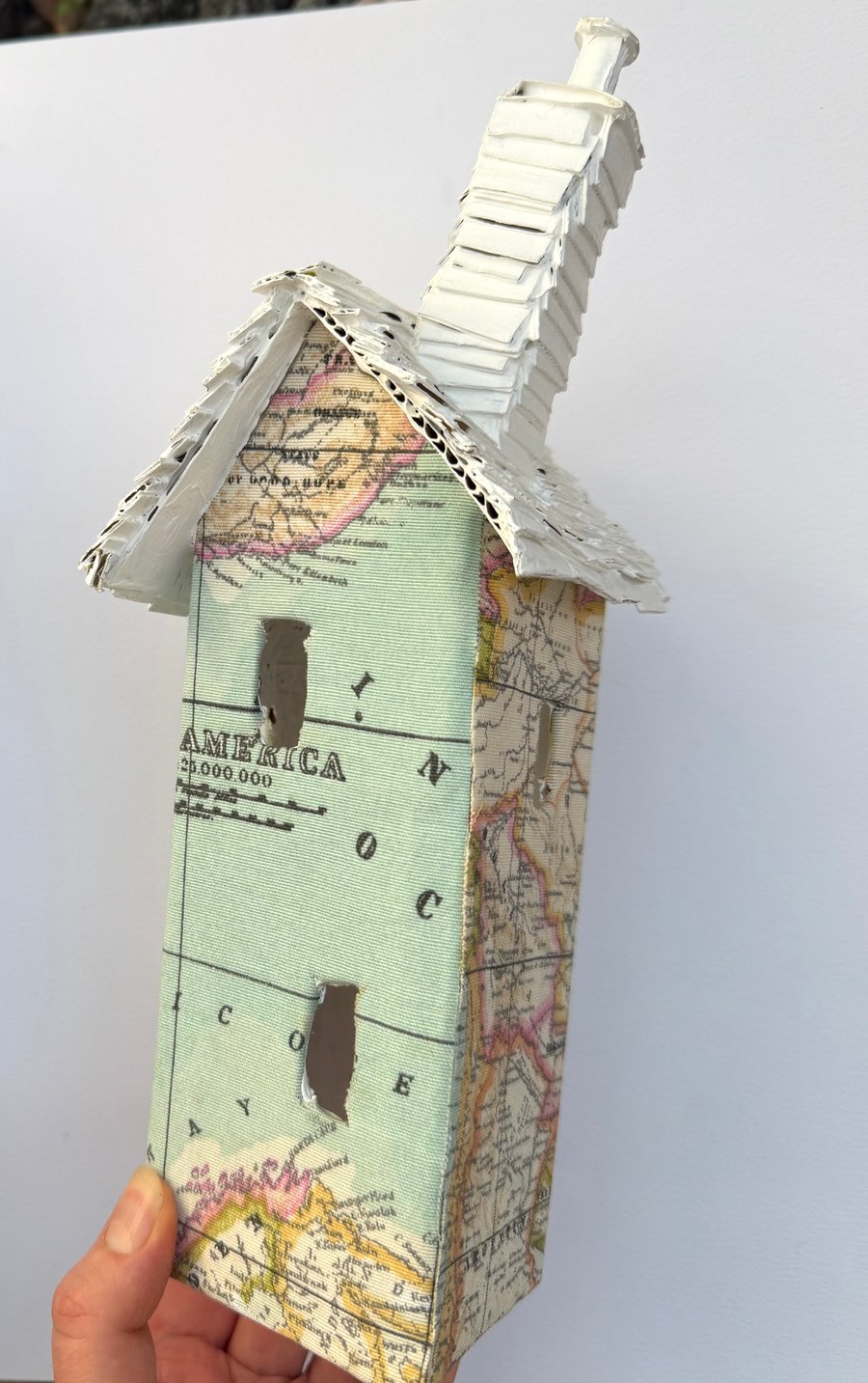 Handmade Map House - SALE ITEM READY TO SHIP