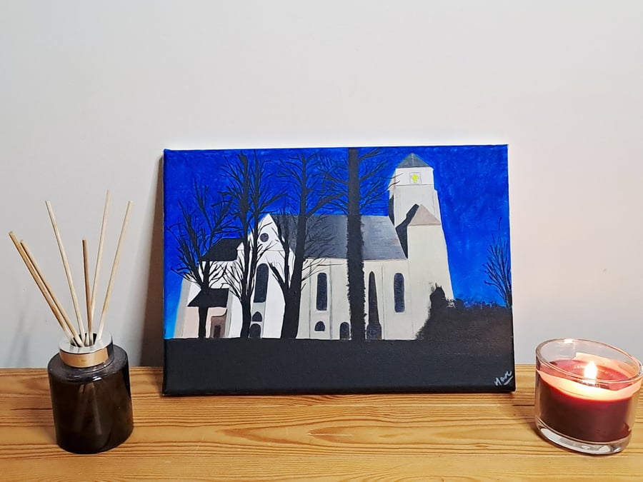 Schlosskirche Chemnitz – Original Architectural Acrylic Painting
