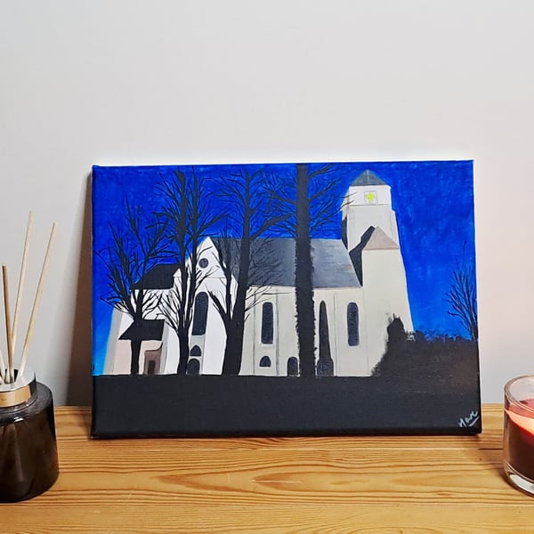 Schlosskirche Chemnitz – Original Architectural Acrylic Painting