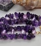 Amethyst and Pearl Bracelet with Magnetic Clasp