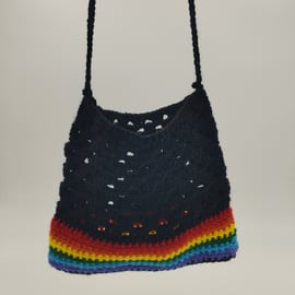 Rainbow and black mini crossbody bag