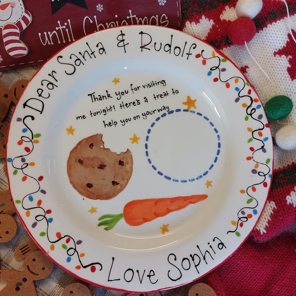 Christmas Eve plate personalised santa plate father christmas plate