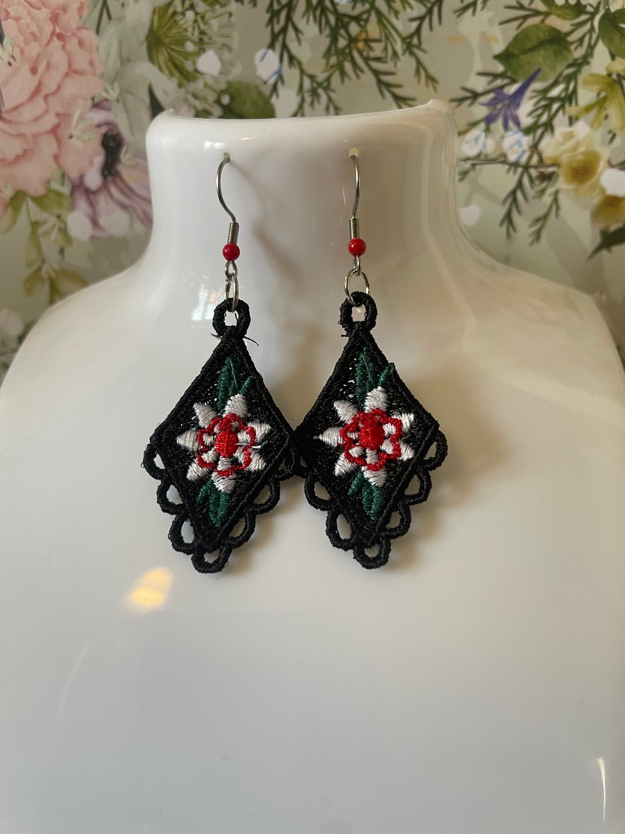 Handmade Free Standing Lace Earrings
