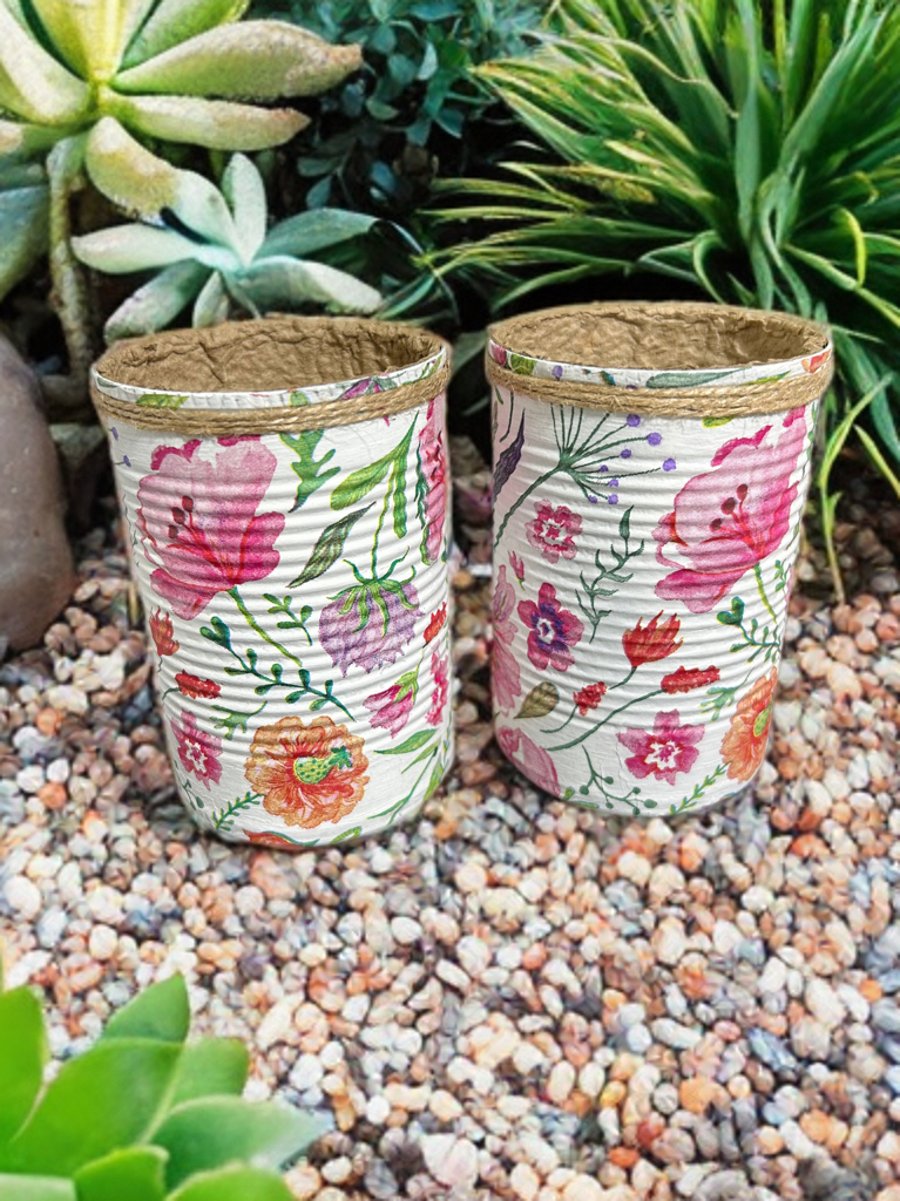 Whimsical Flower Handmade Recycled Eco-Friendly Indoor Kitchen Herb Gift Set