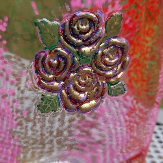 Rose petals bottle vase