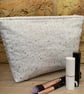 White and Gold Fabric Quilted Makeup Bag - Image 8
