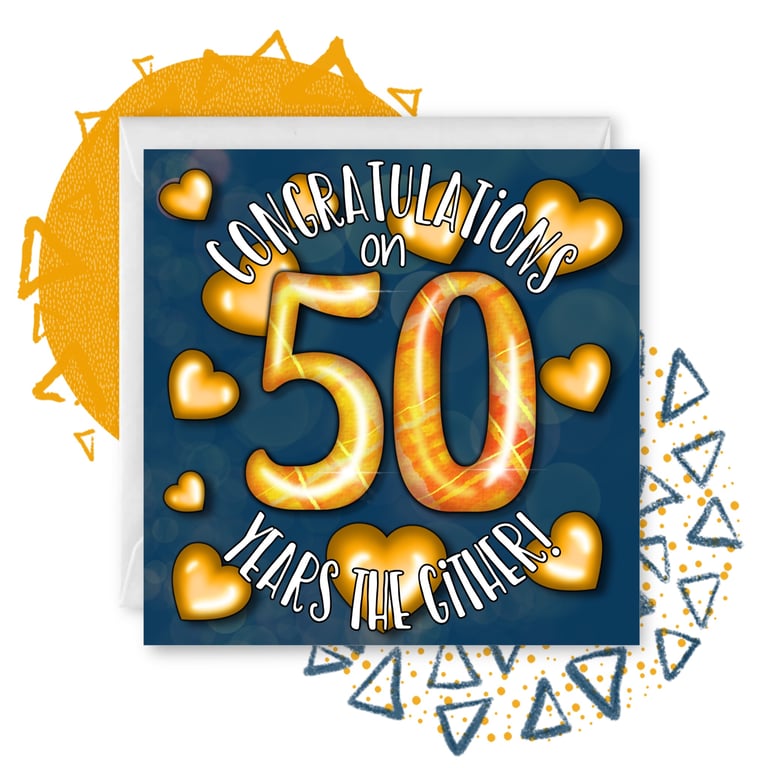 50th Golden Wedding Doric Anniversary Card