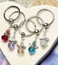 Colourful sparkly crystal Guardian Angel keyrings - Image 3
