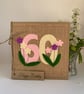 Handmade 60th Birthday Card from wool felt. Keepsake Card. Textile Card. - Image 2