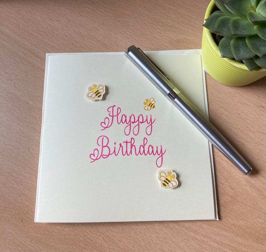 Bees Birthday Card - Happy Birthday - card for bee lover