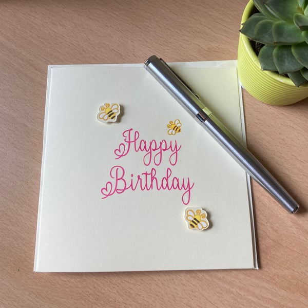 Bees Birthday Card - Happy Birthday - card for bee lover