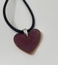 Purple enamel heart shaped pendant - Image 2
