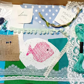 The ocean slow stitch kit with over 25 beautiful items. Limited edition. 