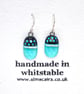 Aqua Blue Spotty Fused Glass Drop Earrings - Image 7