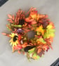 Autumn leaves pumpkin wreath sunflower porch decor  for Halloween  - Image 3