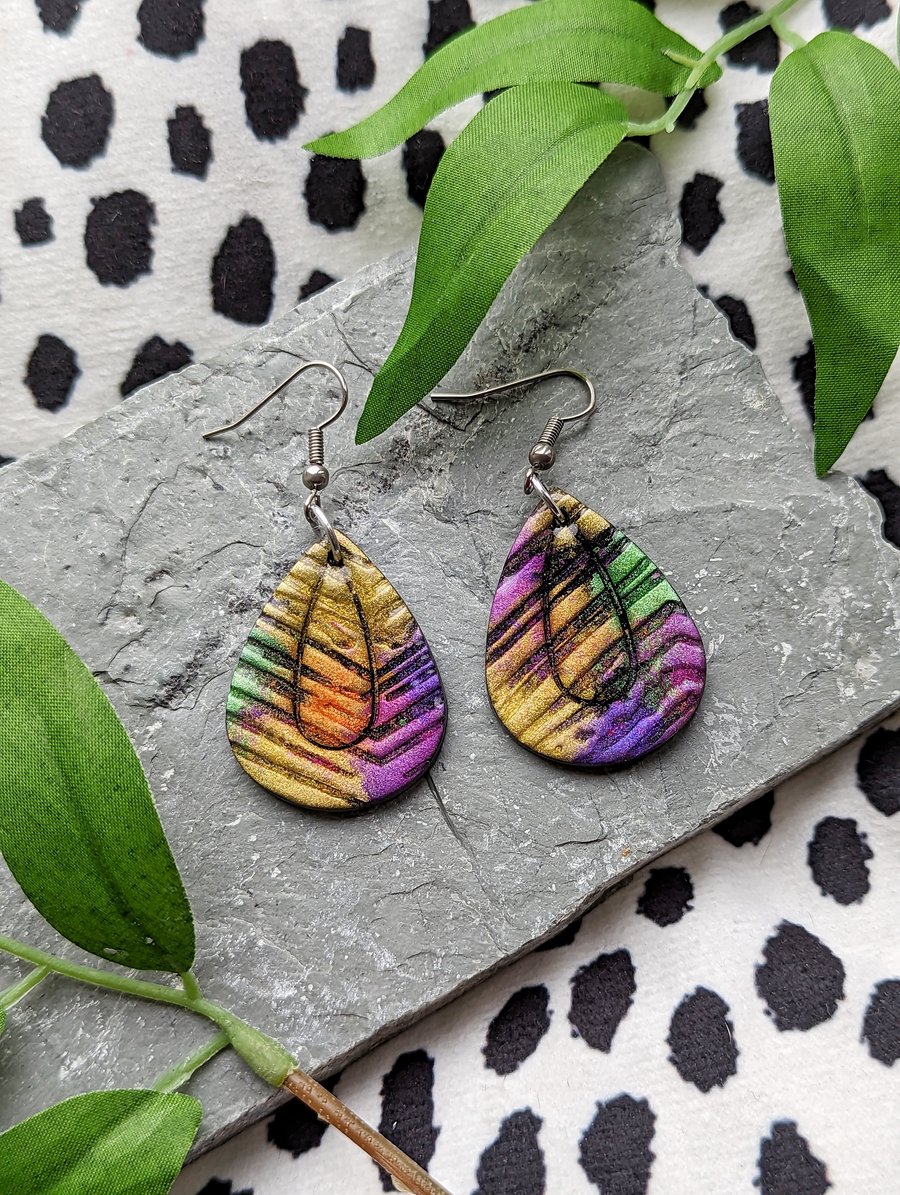 Sunset Fairytale Mica & Acyrlic Earrings