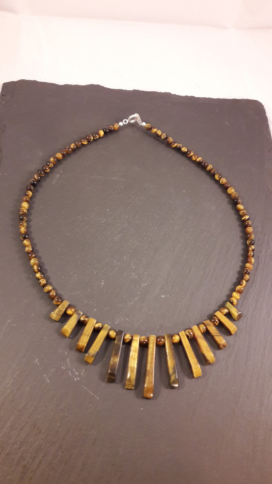Tigers Eye Layout Bar Necklace