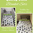 Quirky Cute Owls with Bright Green Baby & Toddler Blanket Sets