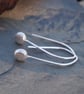 Earrings, Argentium silver pebble drop threader earrings - Image 5