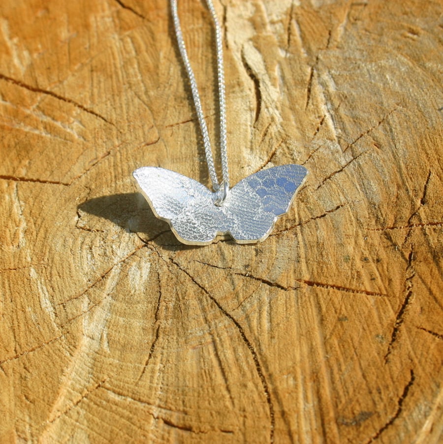 Fine Silver Butterfly Necklace