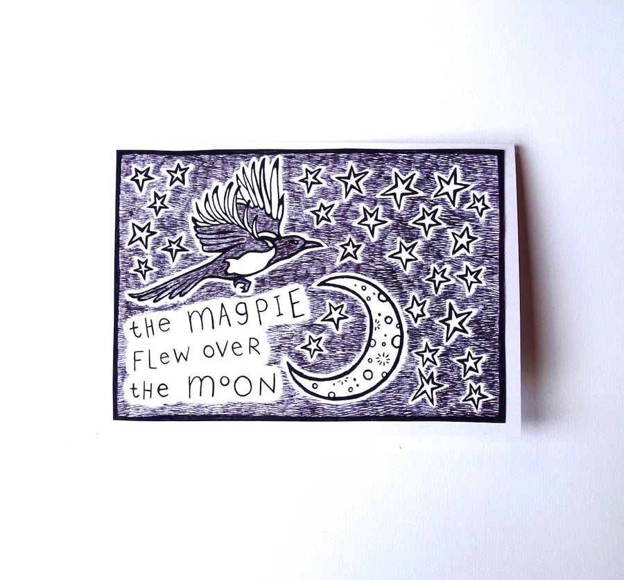 Magpie Moon Card - SALE ITEM READY TO SHIP
