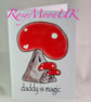 Daddy Toadstool with Two Baby Toadstools, Blank Card - Image 1