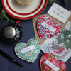 Merry Christmas heart sachet filled with festive spices in a choice of fabrics