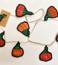 Felted embroidered autumn leaf garland or bunting home decorations. 