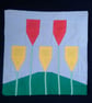 Patchwork cushion cover with tulip design. Unusual quirky cushion - Image 3