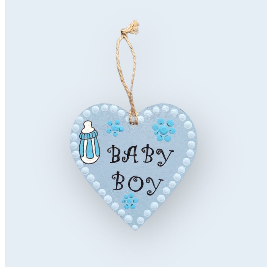  Wooden heart New Baby decoration  
