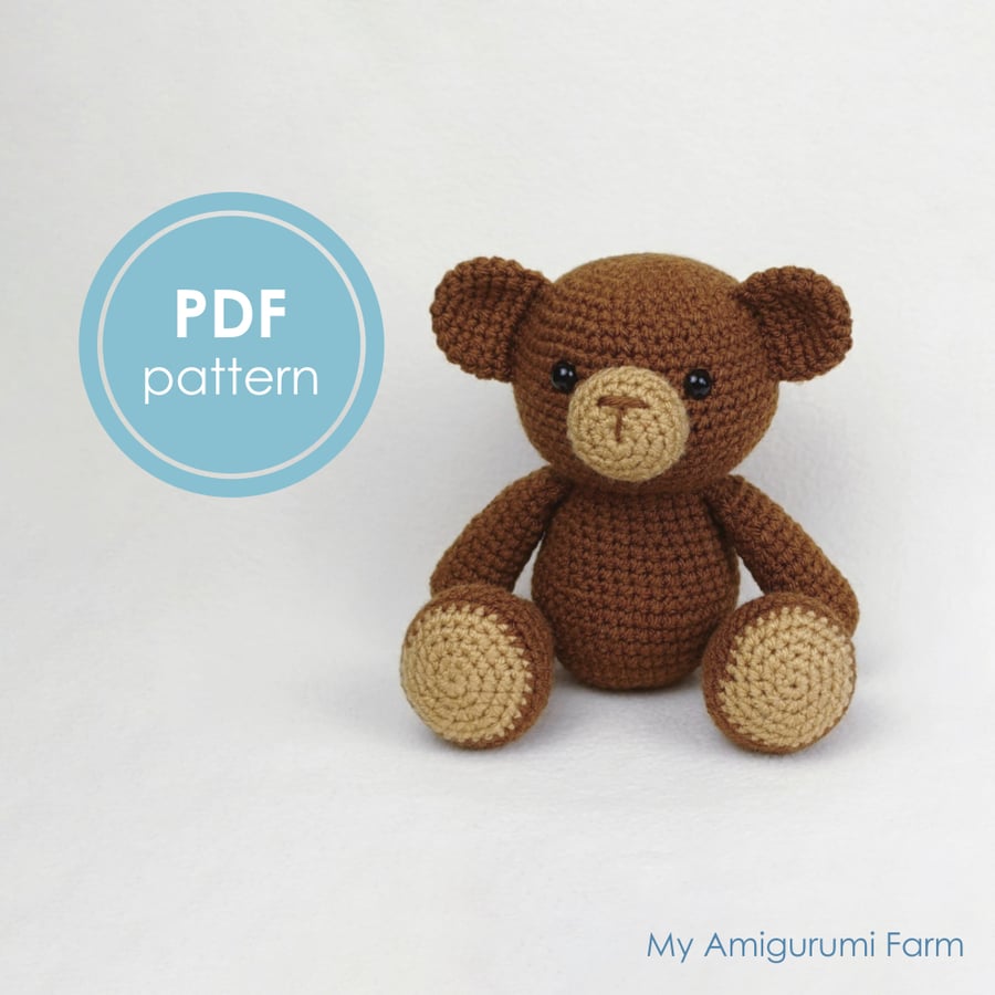 PATTERN: crochet bear pattern - amigurumi bear pattern - woodland forest animal
