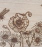 Memory box, wooden keepsake storage box - pyrography wildflowers, dragonfly, bee - Image 9